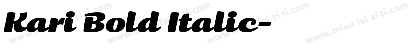 Kari Bold Italic字体转换